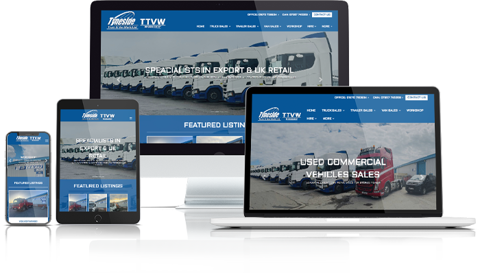Tyneside Truck and Van World Website Mockup